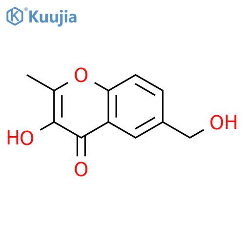 4H-1-Benzopyran-4-one, 3-hydroxy-6-(hydroxymethyl)-2-methyl- structure