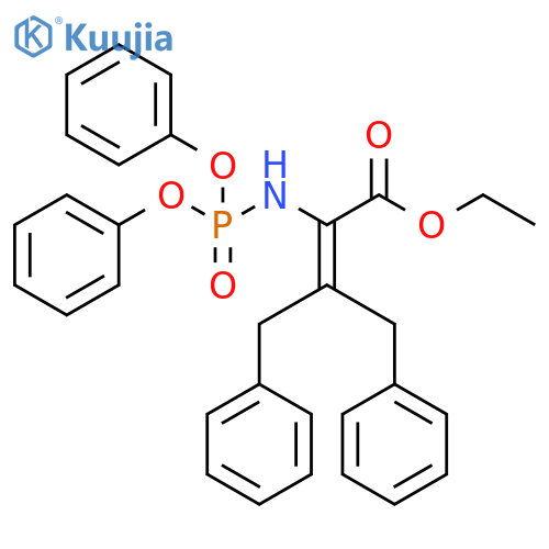 2-Butenoic acid, 2-[(diphenoxyphosphinyl)amino]-4-phenyl-3-(phenylmethyl)-, ethyl ester structure