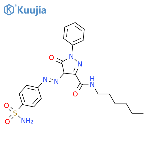 1H-Pyrazole-3-carboxamide,4-[[4-(aminosulfonyl)phenyl]azo]-N-hexyl-4,5-dihydro-5-oxo-1-phenyl- structure