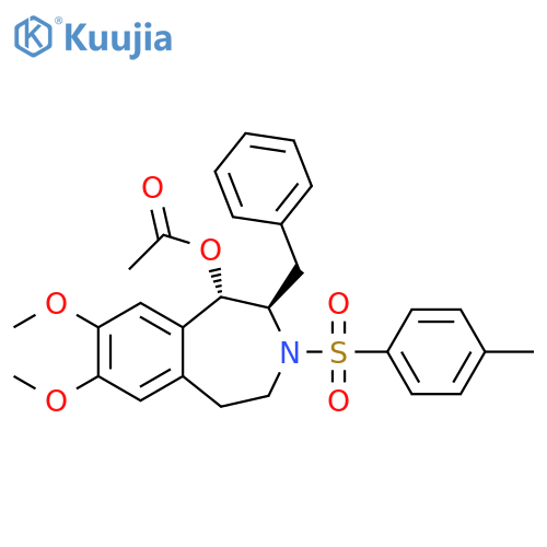 1H-3-Benzazepin-1-ol, 2,3,4,5-tetrahydro-7,8-dimethoxy-3-[(4-methylphenyl)sulfonyl]-2-(phenylmethyl)-, acetate (ester), trans- (9CI) structure