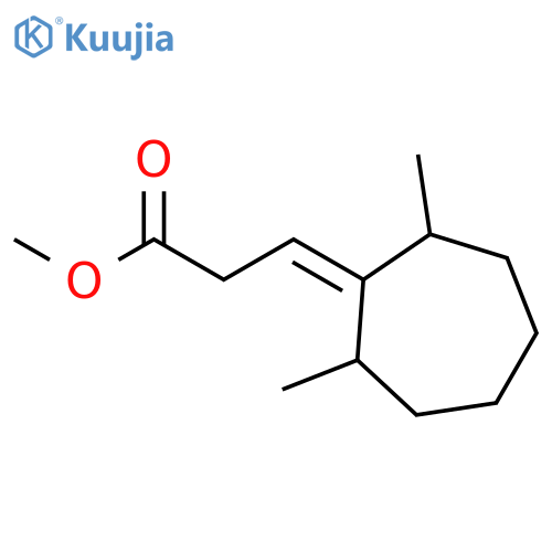 Propanoic acid, 3-(2,7-dimethylcycloheptylidene)-, methyl ester structure