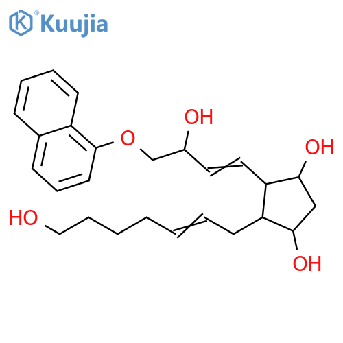 1,3-Cyclopentanediol, 4-(7-hydroxy-2-hepten-1-yl)-5-[3-hydroxy-4-(1-naphthalenyloxy)-1-buten-1-yl]- structure