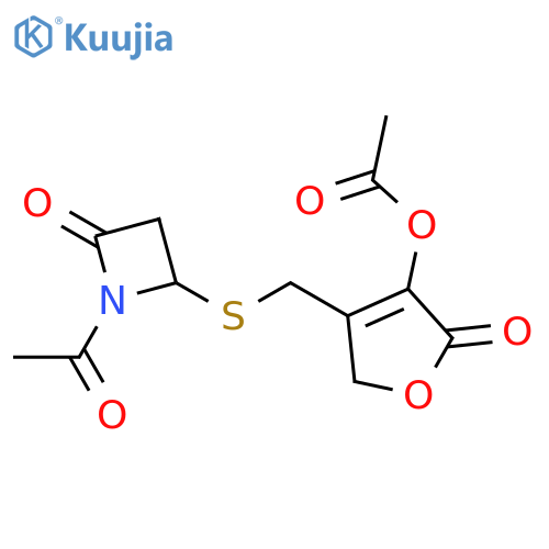 2-Azetidinone,1-acetyl-4-[[[4-(acetyloxy)-2,5-dihydro-5-oxo-3-furanyl]methyl]thio]- structure