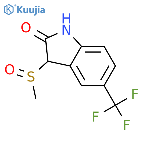 2H-INDOL-2-ONE, 1,3-DIHYDRO-3-(METHYLSULFINYL)-5-(TRIFLUOROMETHYL)- structure