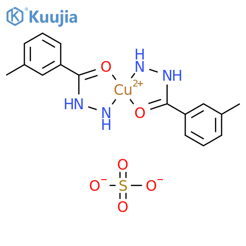 Copper(2+), bis(3-methylbenzoic acid hydrazide)-, sulfate (1:1) structure
