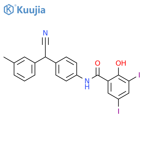 Benzamide,N-[4-[cyano(3-methylphenyl)methyl]phenyl]-2-hydroxy-3,5-diiodo- structure