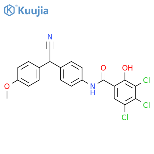 Benzamide,3,4,5-trichloro-N-[4-[cyano(4-methoxyphenyl)methyl]phenyl]-2-hydroxy- structure