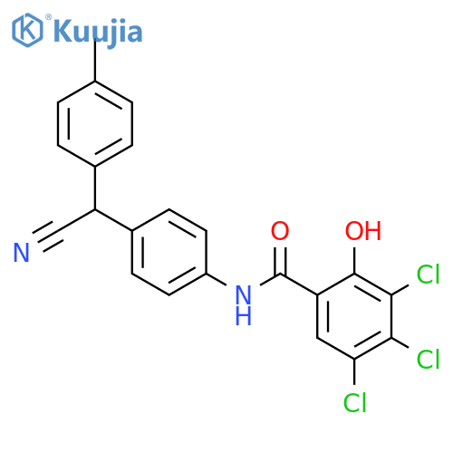 Benzamide,3,4,5-trichloro-N-[4-[cyano(4-methylphenyl)methyl]phenyl]-2-hydroxy- structure