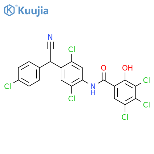Benzamide,3,4,5-trichloro-N-[2,5-dichloro-4-[(4-chlorophenyl)cyanomethyl]phenyl]-2-hydroxy- structure