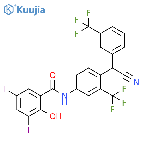 Benzamide,N-[4-[cyano[3-(trifluoromethyl)phenyl]methyl]-3-(trifluoromethyl)phenyl]-2-hydroxy-3,5-diiodo- structure