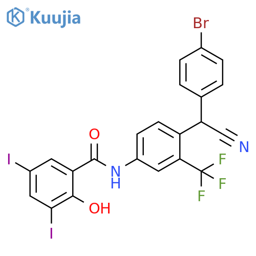 Benzamide,N-[4-[(4-bromophenyl)cyanomethyl]-3-(trifluoromethyl)phenyl]-2-hydroxy-3,5-diiodo- structure