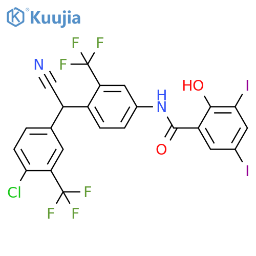 Benzamide,N-[4-[[4-chloro-3-(trifluoromethyl)phenyl]cyanomethyl]-3-(trifluoromethyl)phenyl]-2-hydroxy-3,5-diiodo- structure