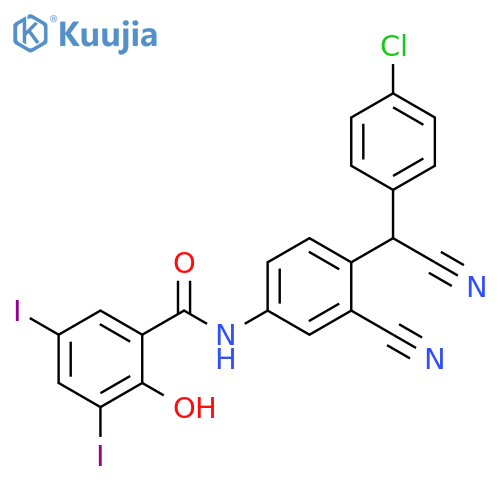Benzamide,N-[4-[(4-chlorophenyl)cyanomethyl]-3-cyanophenyl]-2-hydroxy-3,5-diiodo- structure