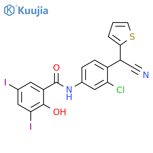 Benzamide,N-[3-chloro-4-(cyano-2-thienylmethyl)phenyl]-2-hydroxy-3,5-diiodo- structure