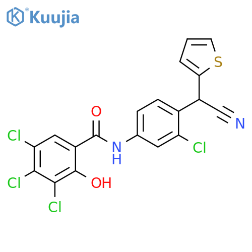 Benzamide,3,4,5-trichloro-N-[3-chloro-4-(cyano-2-thienylmethyl)phenyl]-2-hydroxy- structure