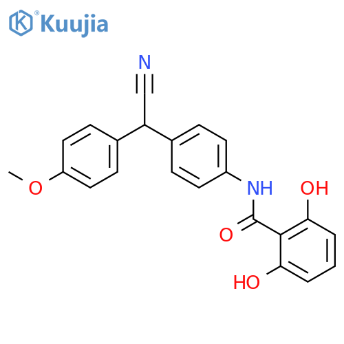 Benzamide, N-[4-[cyano(4-methoxyphenyl)methyl]phenyl]-2,6-dihydroxy- structure