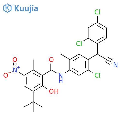 Benzamide,N-[5-chloro-4-[cyano(2,4-dichlorophenyl)methyl]-2-methylphenyl]-3-(1,1-dimethylethyl)-2-hydroxy-6-methyl-5-nitro- structure