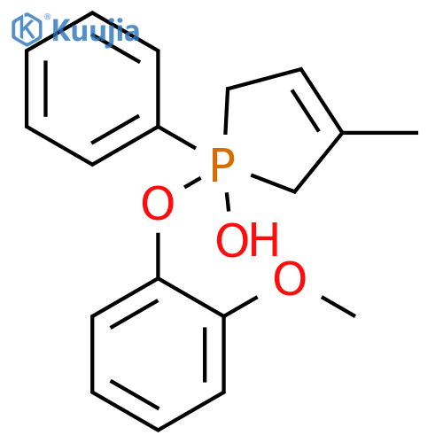 1H-Phosphole, 1,1,2,5-tetrahydro-1-hydroxy-1-(2-methoxyphenoxy)-3-methyl-1-phenyl- (9CI) structure