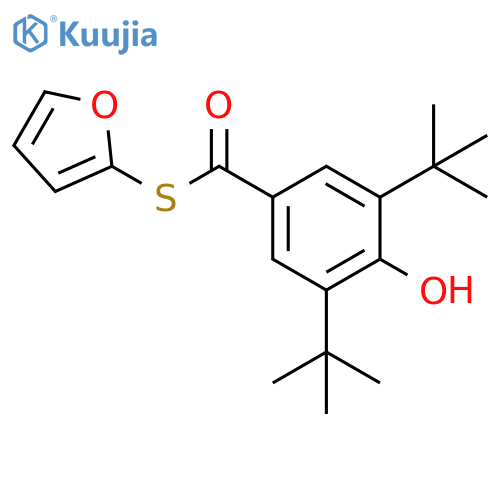 Benzenecarbothioic acid, 3,5-bis(1,1-dimethylethyl)-4-hydroxy-, S-2-furanyl ester structure