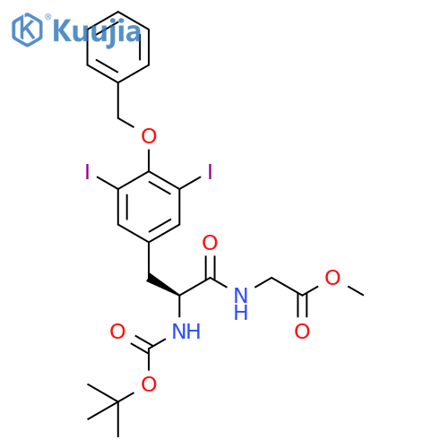 Glycine, N-[N-[(1,1-dimethylethoxy)carbonyl]-3,5-diiodo-O-(phenylmethyl)-L-tyrosyl]-, methyl ester (9CI) structure