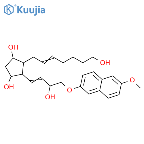 1,3-Cyclopentanediol, 4-(7-hydroxy-2-hepten-1-yl)-5-[3-hydroxy-4-[(6-methoxy-2-naphthalenyl)oxy]-1-buten-1-yl]- structure