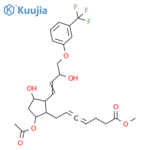 4,5-Heptadienoic acid, 7-[5-(acetyloxy)-3-hydroxy-2-[3-hydroxy-4-[3-(trifluoromethyl)phenoxy]-1-buten-1-yl]cyclopentyl]-, methyl ester structure