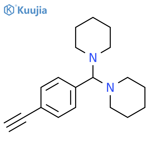 Piperidine, 1,1'-[(4-ethynylphenyl)methylene]bis- structure