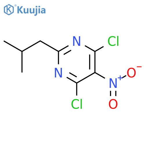 Pyrimidine, 4,6-dichloro-2-(2-methylpropyl)-5-nitro- structure