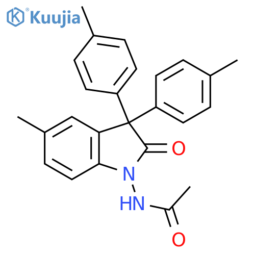 Acetamide,N-[2,3-dihydro-5-methyl-3,3-bis(4-methylphenyl)-2-oxo-1H-indol-1-yl]- structure