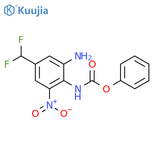 Carbamic acid, [2-amino-4-(difluoromethyl)-6-nitrophenyl]-, phenyl ester structure