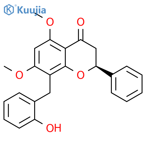 4H-1-Benzopyran-4-one,2,3-dihydro-8-[(2-hydroxyphenyl)methyl]-5,7-dimethoxy-2-phenyl-, (S)- structure