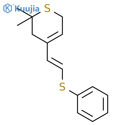 2H-Thiopyran, 3,6-dihydro-2,2-dimethyl-4-[2-(phenylthio)ethenyl]- structure