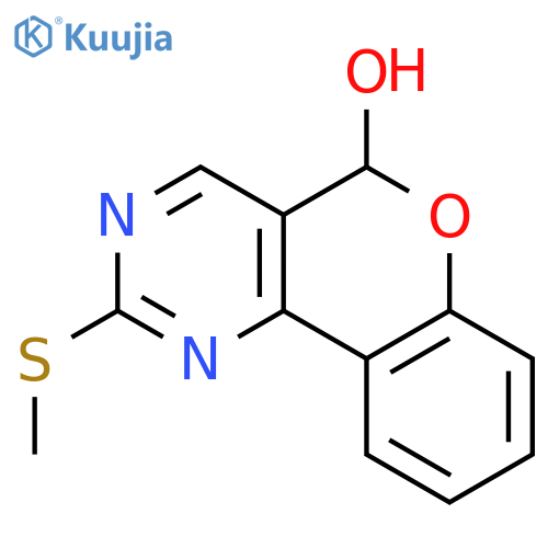 5H-[1]Benzopyrano[4,3-d]pyrimidin-5-ol, 2-(methylthio)- structure