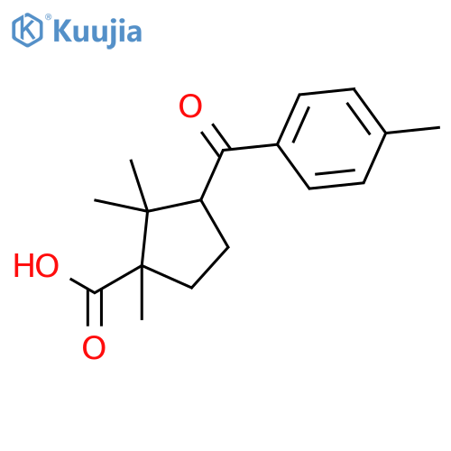 Cyclopentanecarboxylic acid, 1,2,2-trimethyl-3-(4-methylbenzoyl)- structure