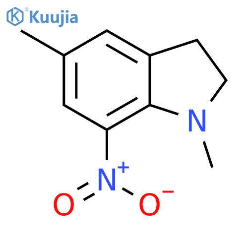 1H-Indole, 2,3-dihydro-1,5-dimethyl-7-nitro- structure