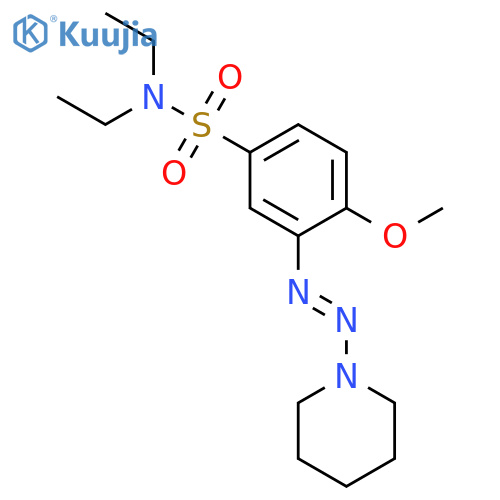 Benzenesulfonamide, N,N-diethyl-4-methoxy-3-(1-piperidinylazo)- structure