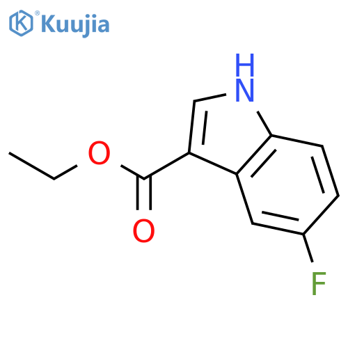 1H-INDOLE-3-CARBOXYLIC ACID, 5-FLUORO-, ETHYL ESTER structure