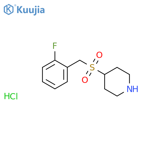 PIPERIDINE, 4-[[(2-FLUOROPHENYL)METHYL]SULFONYL]-, HYDROCHLORIDE structure