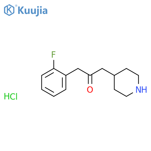 2-PROPANONE, 1-(2-FLUOROPHENYL)-3-(4-PIPERIDINYL)-, HYDROCHLORIDE structure