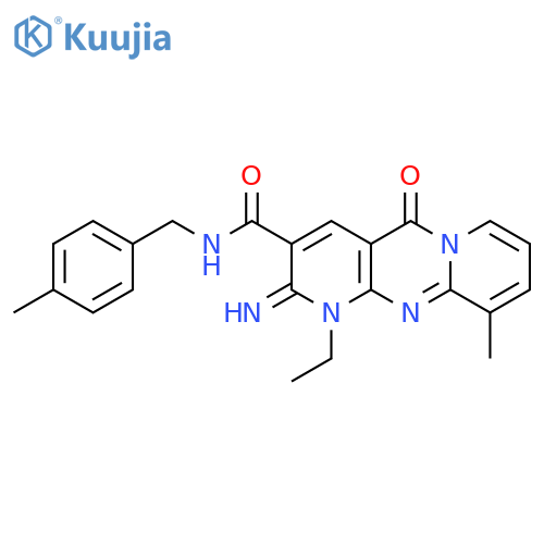 7-ethyl-6-imino-11-methyl-N-(4-methylphenyl)methyl-2-oxo-1,7,9-triazatricyclo8.4.0.0^{3,8}tetradeca-3(8),4,9,11,13-pentaene-5-carboxamide structure