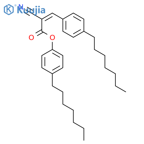 2-Propenoic acid, 2-cyano-3-(4-heptylphenyl)-, 4-heptylphenyl ester structure