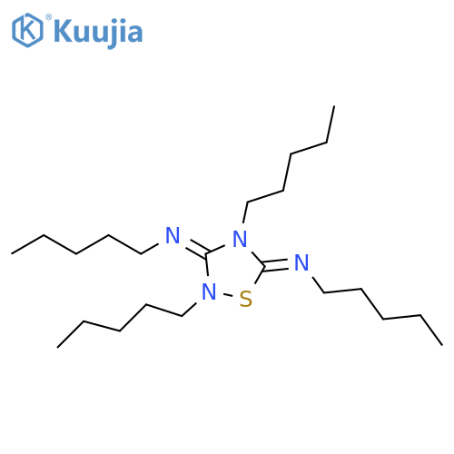 1-Pentanamine, N,N'-(2,4-dipentyl-1,2,4-thiadiazolidine-3,5-diylidene)bis-, (Z,Z)- (9CI) structure
