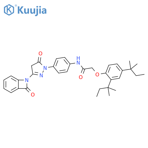 Acetamide,2-[2,4-bis(1,1-dimethylpropyl)phenoxy]-N-[4-[4,5-dihydro-5-oxo-3-(8-oxo-7-azabicyclo[4.2.0]octa-1,3,5-trien-7-yl)-1H-pyrazol-1-yl]phenyl]- structure
