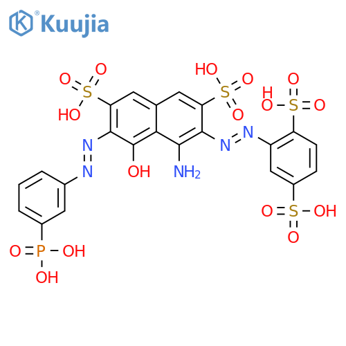 4-amino-3-[(2,5-disulphophenyl)azo]-5-hydroxy-6-[(3-phosphonophenyl)azo]naphthalene-2,7-disulphonic acid structure