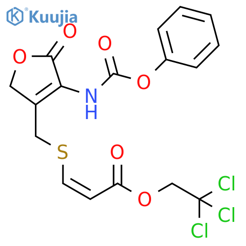 2-Propenoic acid,3-[[[2,5-dihydro-5-oxo-4-[(phenoxycarbonyl)amino]-3-furanyl]methyl]thio]-, 2,2,2-trichloroethyl ester, (Z)- structure