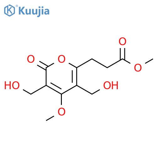 2H-Pyran-6-propanoic acid, 3,5-bis(hydroxymethyl)-4-methoxy-2-oxo-,methyl ester structure