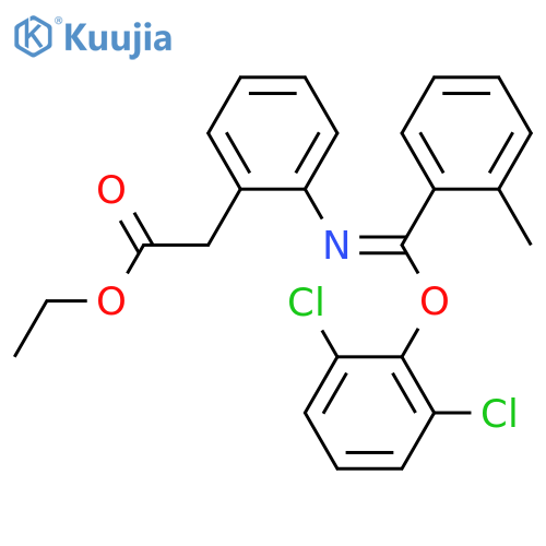 Benzeneacetic acid,2-[[(2,6-dichlorophenoxy)(2-methylphenyl)methylene]amino]-, ethyl ester structure