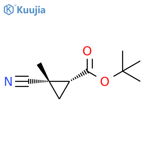 Cyclopropanecarboxylic acid, 2-cyano-2-methyl-, 1,1-dimethylethyl ester, (1R,2S)-rel- structure