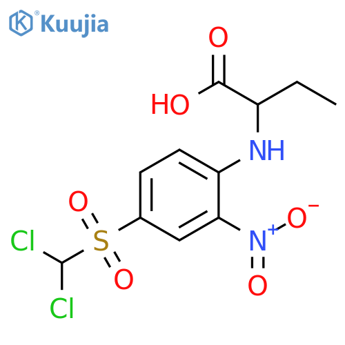 Butanoic acid, 2-[[4-[(dichloromethyl)sulfonyl]-2-nitrophenyl]amino]- structure