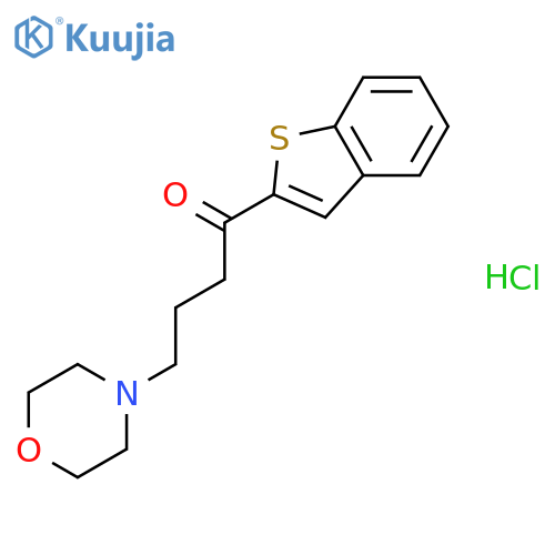 1-(1-benzothiophen-2-yl)-4-morpholin-4-ylbutan-1-one hydrochloride structure